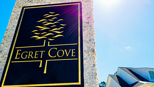 Egret Cove Neighborhood Sign - Neighborhood of the Month Blog Feature