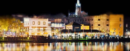 Night lights of Downtown Wilmington NC