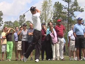 Golfer teeing off at Cape Fear National