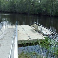 Walking down the ramp to the dock