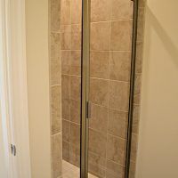 A walk-in shower in the Carot Bay at Brunswick Forest