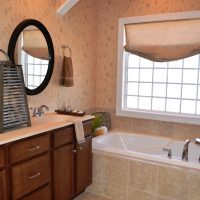 The large master bathroom in the St. Thomas at Brunswick Forest