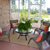 The screened porch of the St. Thomas at Brunswick Forest