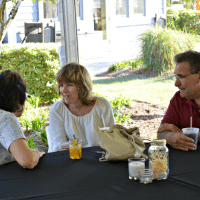 Brunswick Forest residents enjoying an event and refreshments