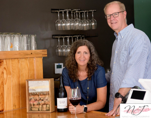 Owners of Unwined in Leland, NC Amy and Brian Burkhardt